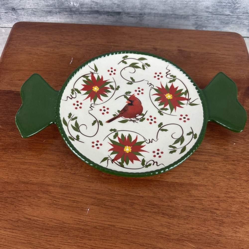Temptations by Tara Cardinal Cheese Plate (Oven Safe)  White/red/green